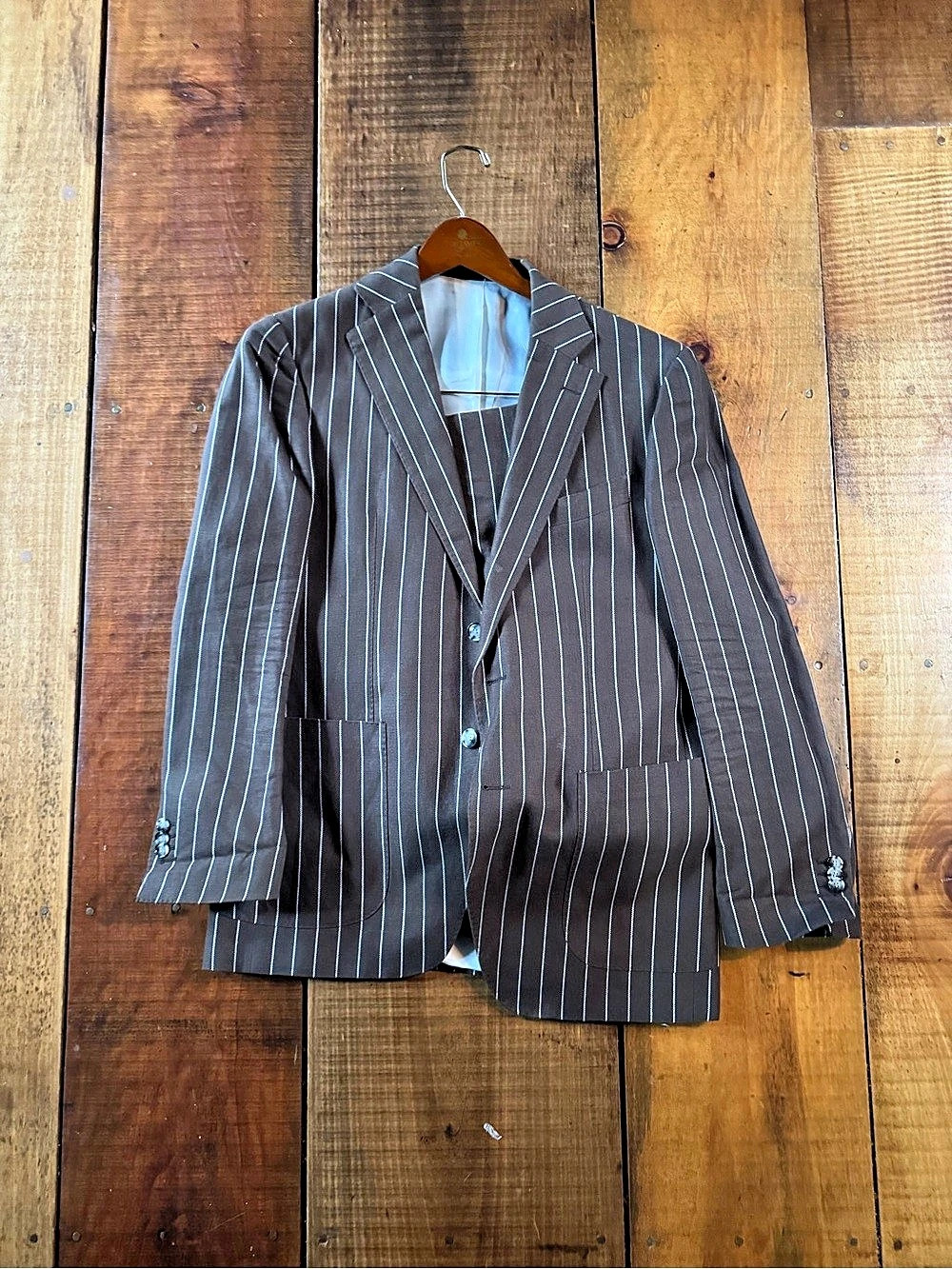 Suitsupply Pinstripe Sport Coat Brown Size 40